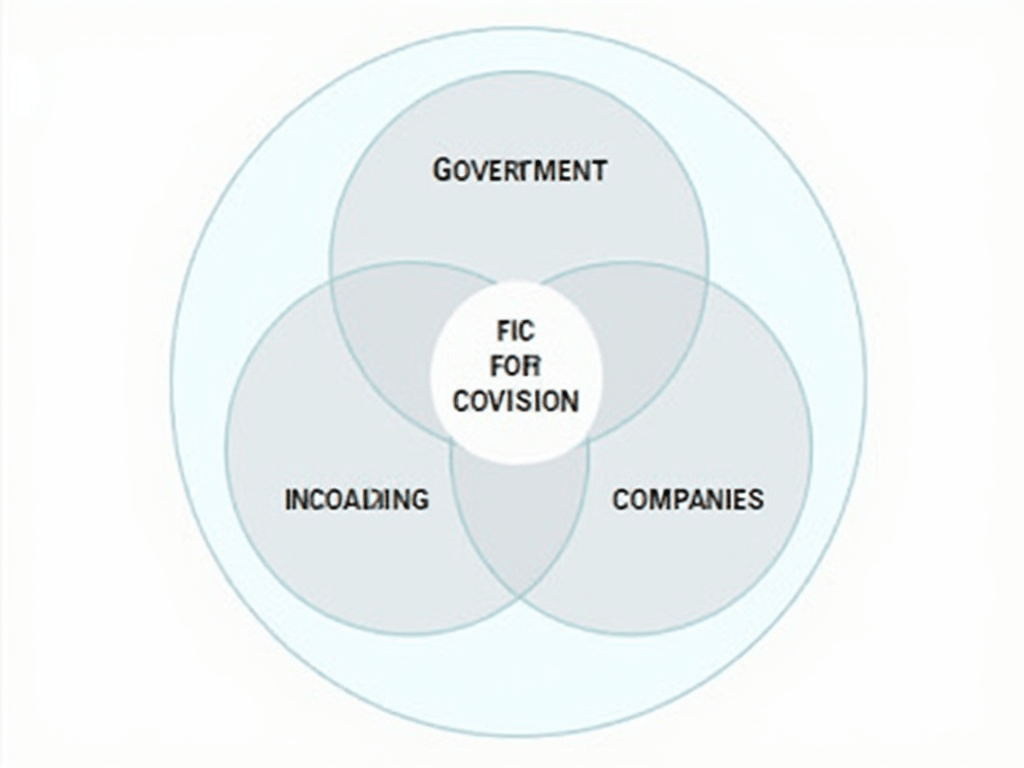 A diagram illustrating the multi-stakeholder approach needed to support workers in the AI transition, showcasing roles of government, educational i...