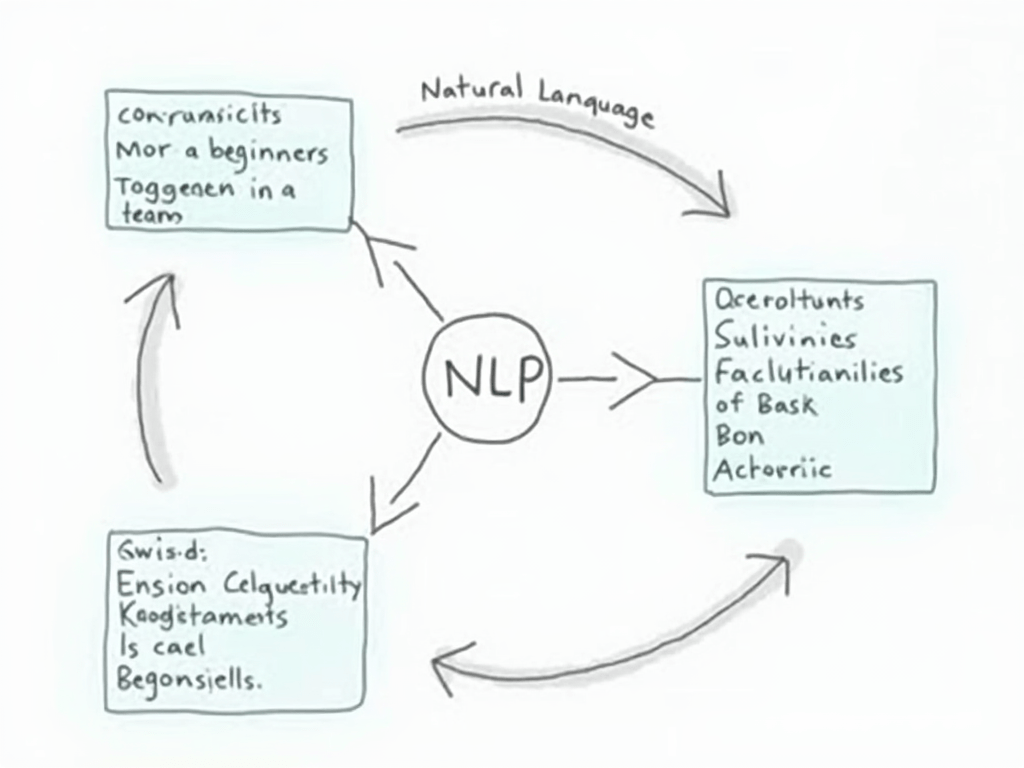 An illustrative diagram showing how NLP translates natural language into code syntax, highlighting its accessibility for beginners and its facilita...