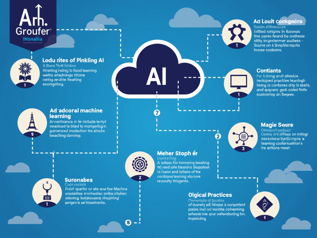 An infographic highlighting future trends in AI and cloud computing, including advancements in machine learning, the rise of edge computing, and su...