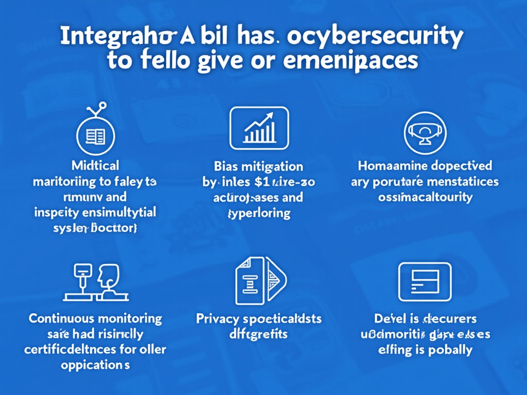 A visual guide or checklist for organizations to follow in integrating AI into their cybersecurity practices, highlighting key steps such as contin...