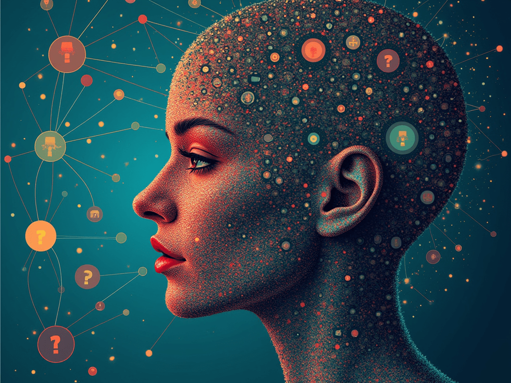 A thought-provoking image depicting the ethical considerations and challenges of neural networks, such as data privacy and AI bias.