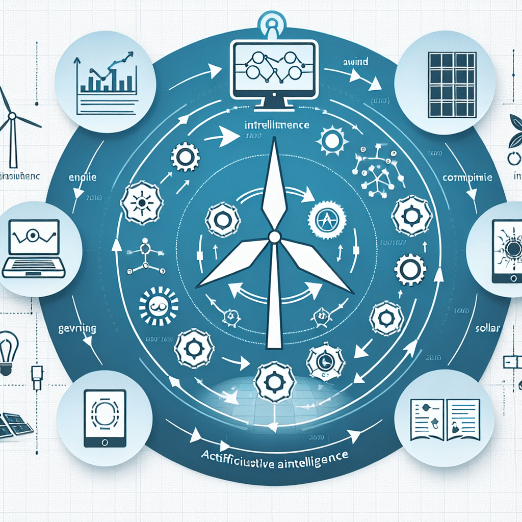 Create a comprehensive and informative diagram representing the role of Artificial Intelligence in optimizing the distribution of renewable energy sources.