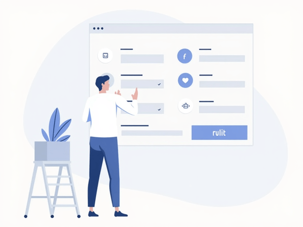 Illustration of a user adjusting their privacy settings on a social media platform.