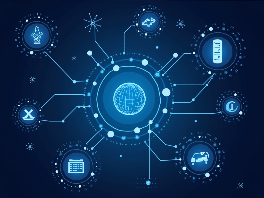 Visualize future trends in neural networks with icons representing quantum computing, Edge AI, and AutoML.