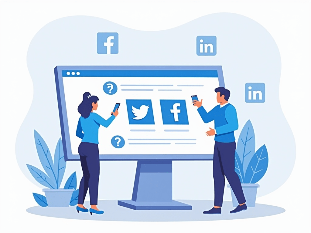 Illustration of AI integrating with social media management tools
