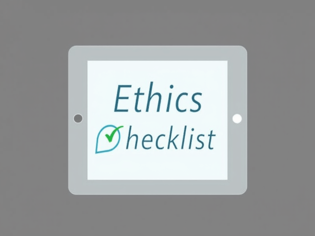 Image of an ethics checklist on a digital tablet
