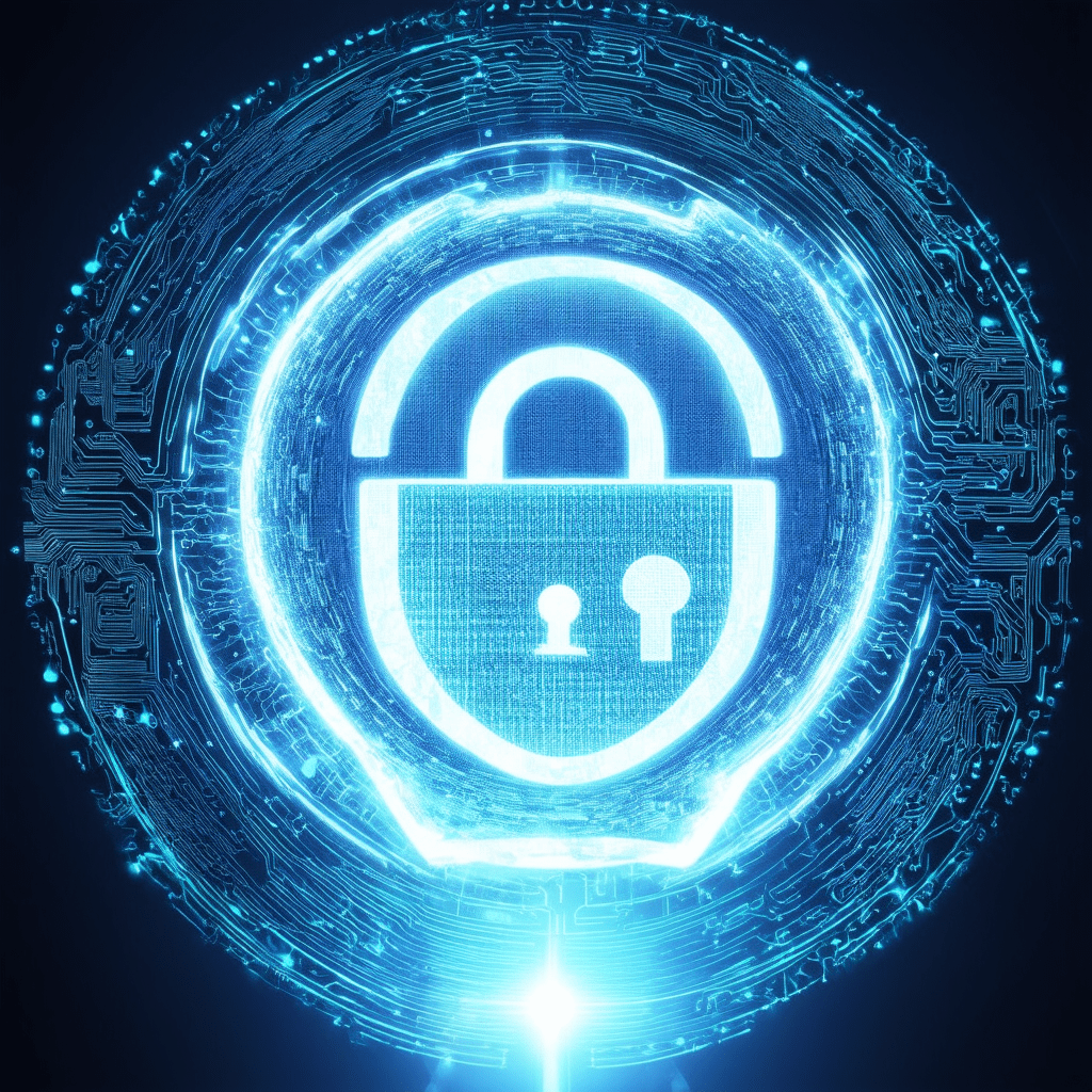 A focused, high-quality image representing the core concept of 'AI-Powered Cybersecurity'. - AI-Powered Cybersecurity: Fighting Digital Threats