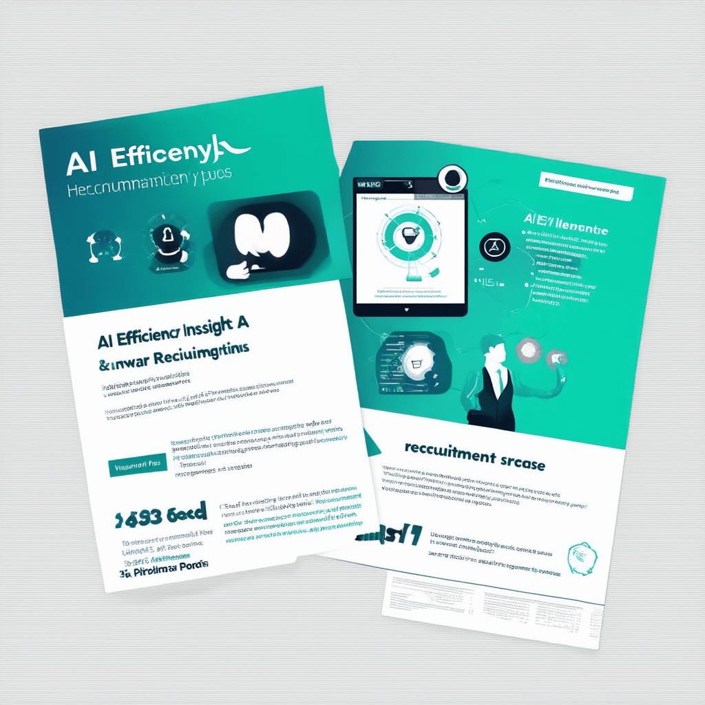 Create an infographic that visually represents the balance between AI efficiency and human insight in the recruitment pr - AI-Powered Resume Screening: The Hiring Revolution