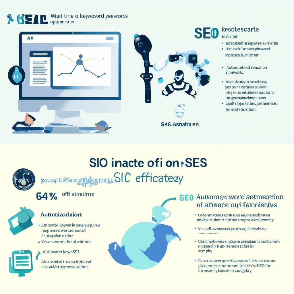 Create an infographic showing the impact of AI on SEO strategy effectiveness, including examples like automated keyword - AI-Powered SEO: The Future of Search Engine Optimization