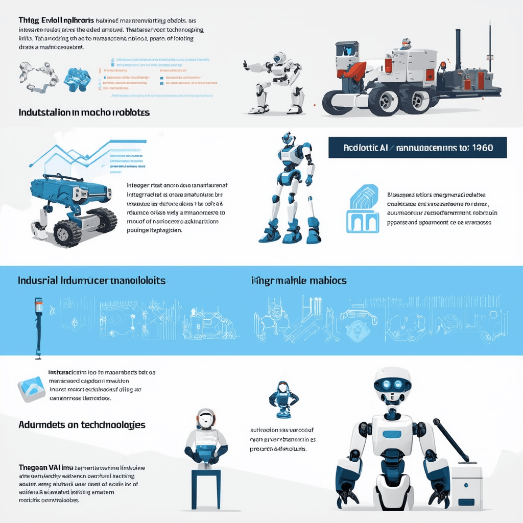 Create an infographic that illustrates the evolution of robotics in the manufacturing sector. Include key milestones suc - AI and Robotics: The Future of Automation