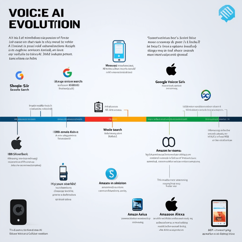 Create an infographic showing the timeline of voice AI evolution, highlighting key milestones such as the introduction o - AI and Voice Recognition: What’s Next?