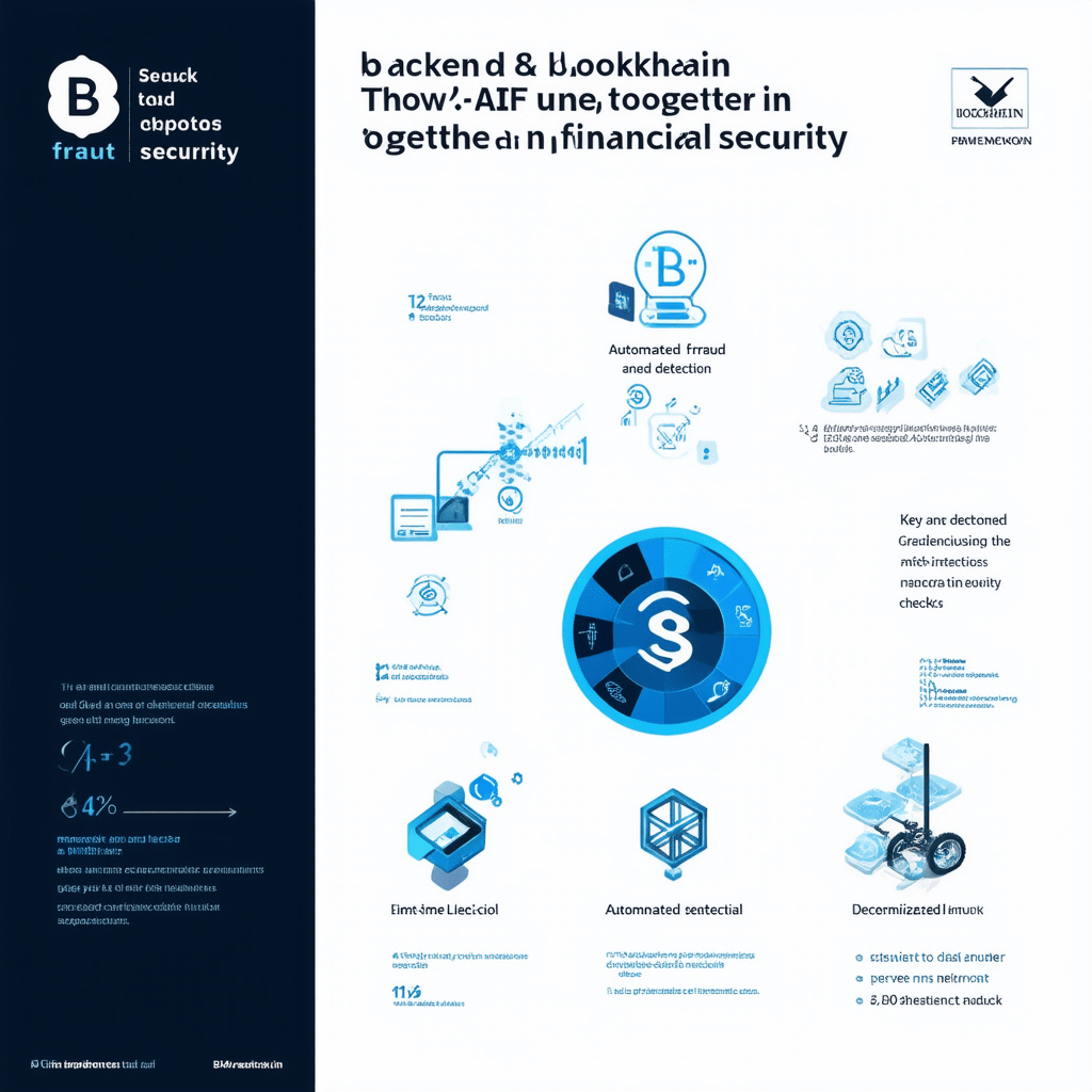 Create an infographic that visually represents how blockchain and AI work together in financial security, highlighting k - Blockchain and AI: The Power Duo Transforming Security and Finance