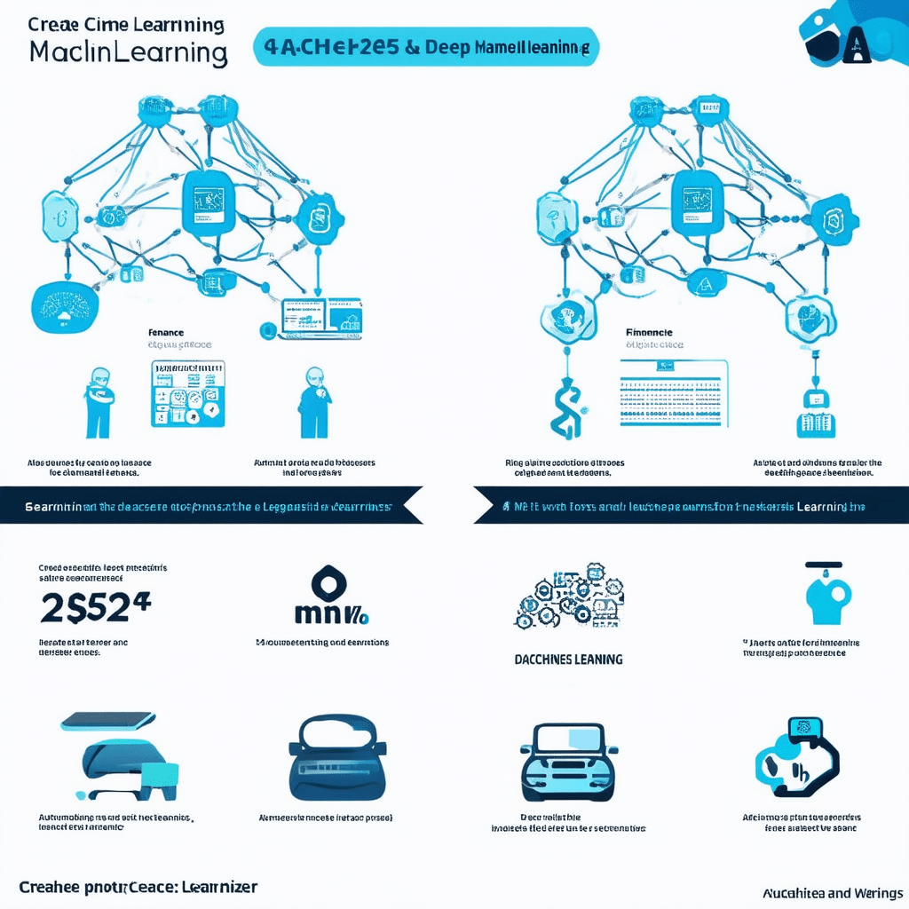 Create an infographic that visually contrasts machine learning and deep learning, highlighting their differences, learni - Deep Learning vs. Machine Learning: Key Differences