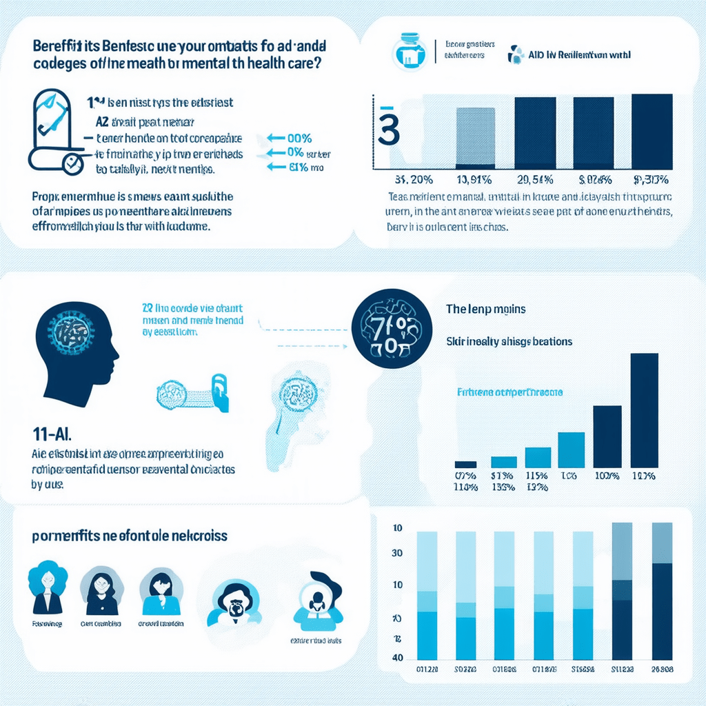 Create an infographic highlighting the benefits and challenges of AI in mental health care, including statistical data o - How AI is Assisting in Mental Health Care