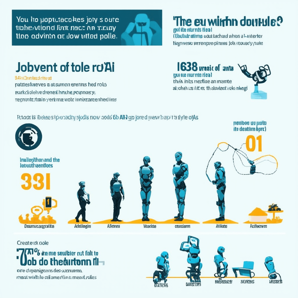 Create an infographic showing the evolution of job roles with the advent of AI. - How AI is Changing the Job Market