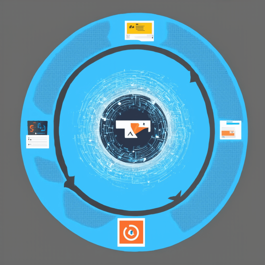 Design an image that visually represents the cycle of machine learning from data collection, through model training, to - Machine Learning for Beginners