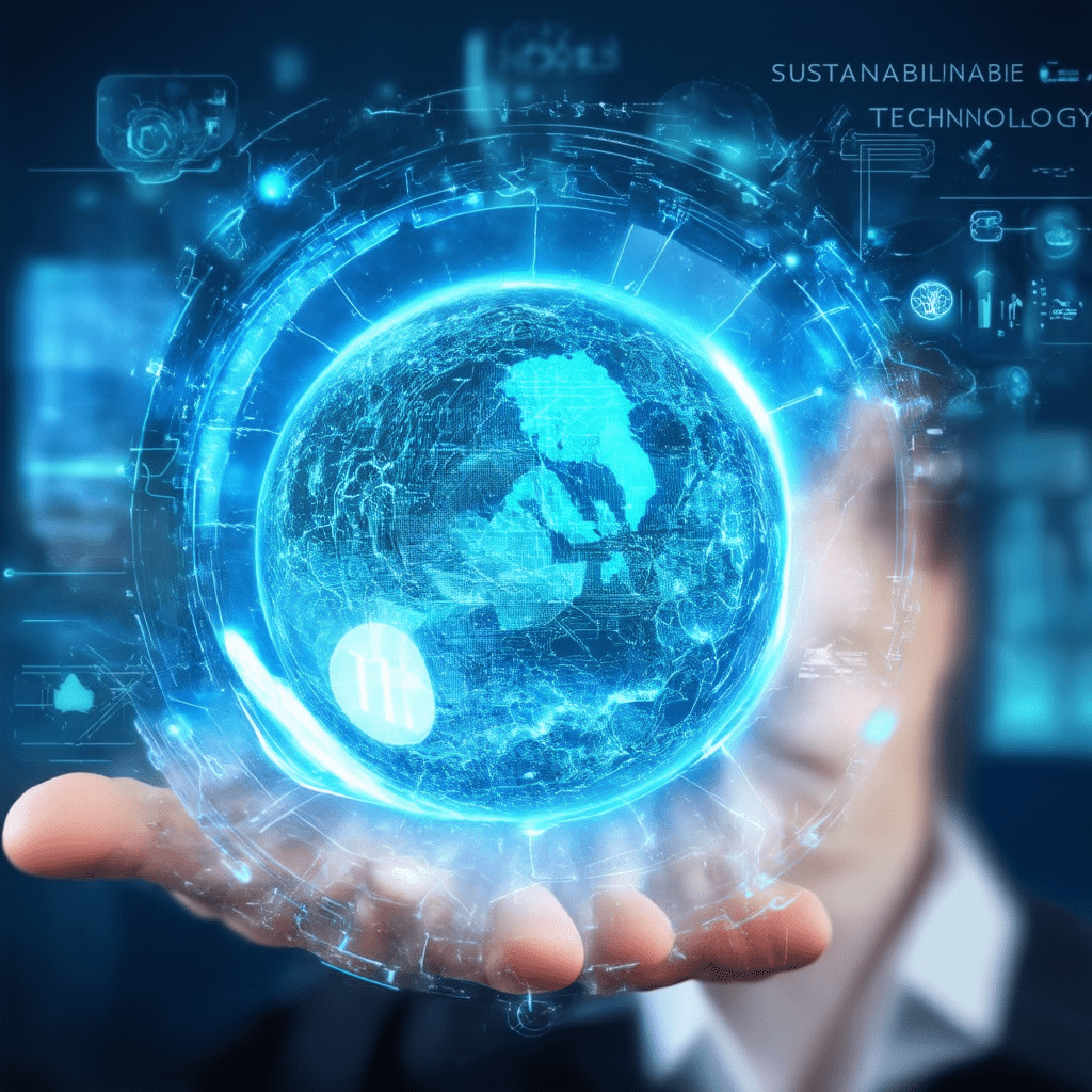 A focused, high-quality image representing the core concept of 'Sustainable Technology'. - Sustainable Tech: Innovations Driving Environmental Change
