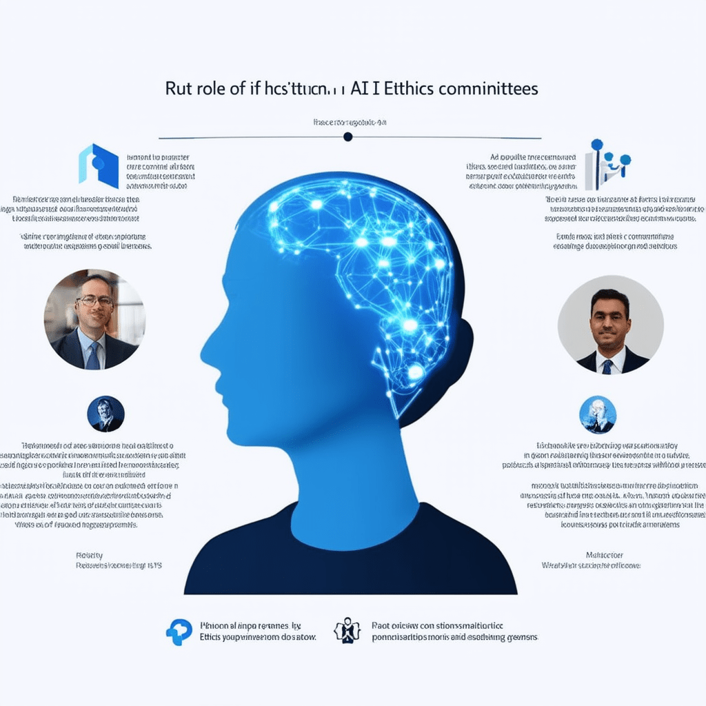 Design an image that depicts the role of AI ethics committees and their impact on shaping public policy and regulation. - The Challenges of AI Regulation