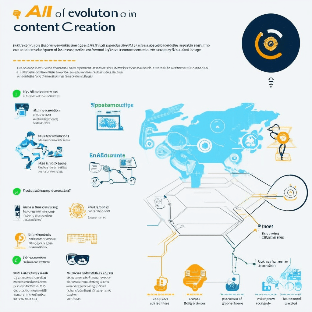 Create an infographic that outlines the evolution of AI in content creation, highlighting key milestones and technologie - The Rise of AI in Content Creation