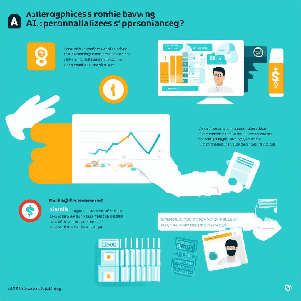 Create an infographic that explains how AI personalizes banking experiences, highlighting key features like spending ana - The Role of AI in Financial Services