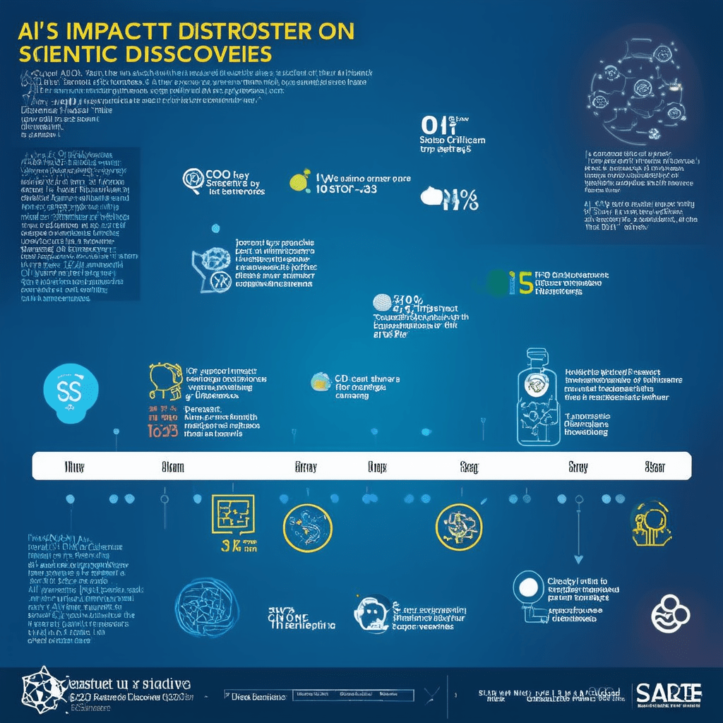Create an infographic illustrating the timeline of AI's impact on scientific discoveries, highlighting key breakthroughs - The Role of AI in Scientific Discoveries