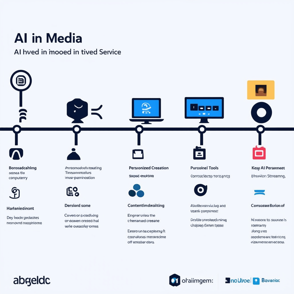 A timeline showing the evolution of AI in media, starting from early computers to modern AI-driven tools, with key miles - The Ultimate Guide to AI in Media and Entertainment