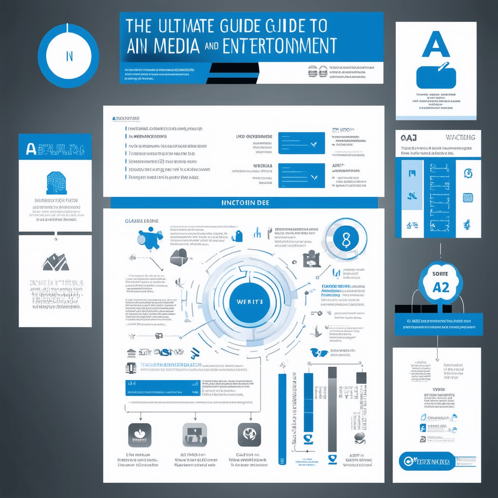 Create a visually appealing, professional infographic summarizing the article 'The Ultimate Guide to AI in Media and Ent - The Ultimate Guide to AI in Media and Entertainment