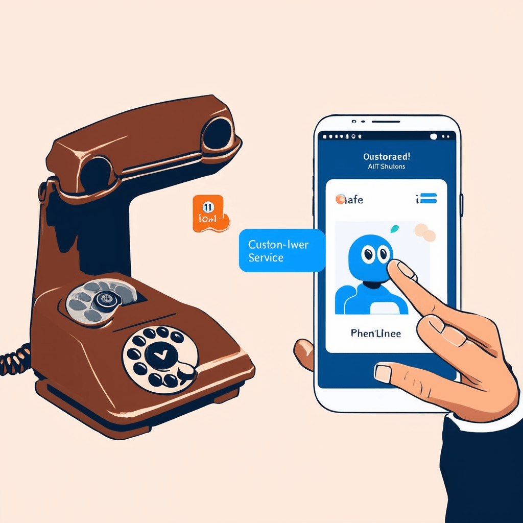 Illustrate the evolution of customer service solutions from traditional human-operated phone lines to modern AI-driven c - Comparing Traditional vs. AI-Powered Customer Service Solutions