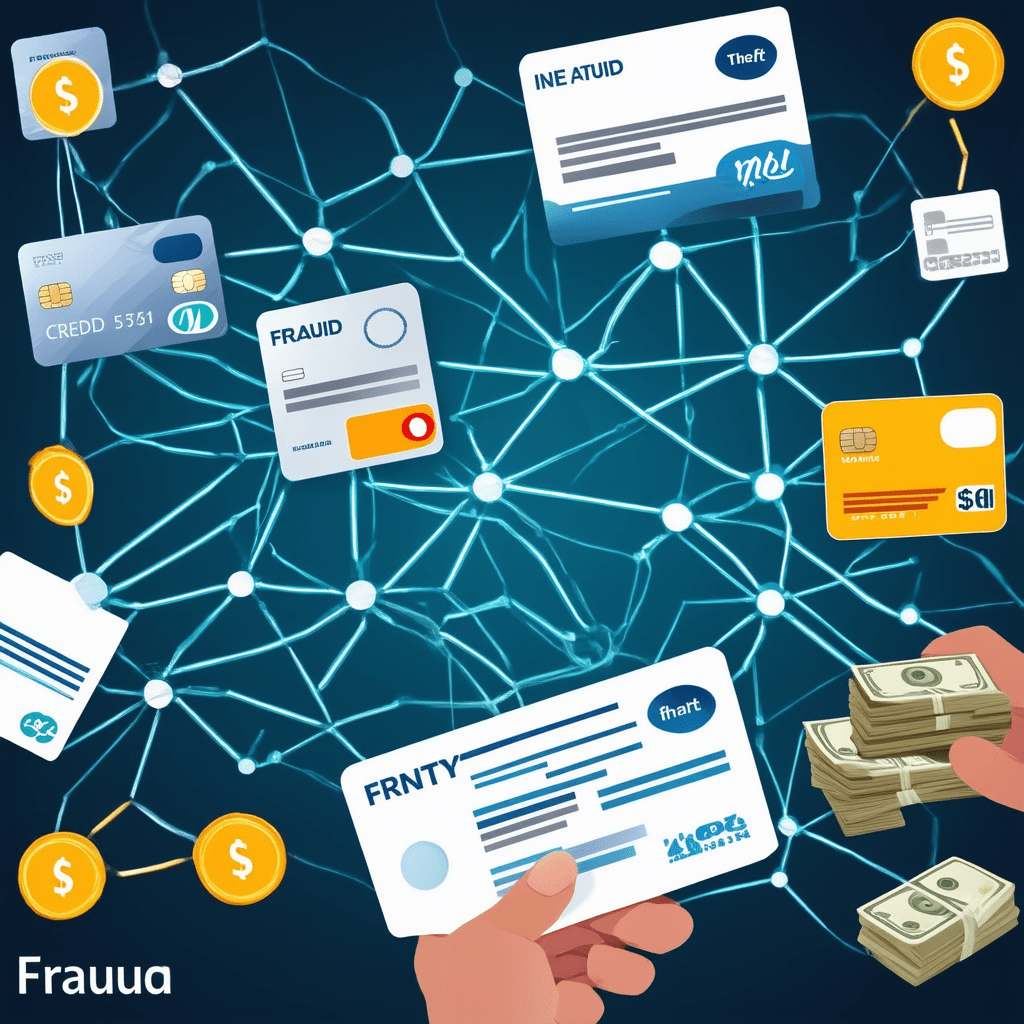 A photorealistic image illustrating various forms of financial fraud. The scene should include visual representations of - Implementing AI for Enhanced Fraud Detection and Prevention in Finance