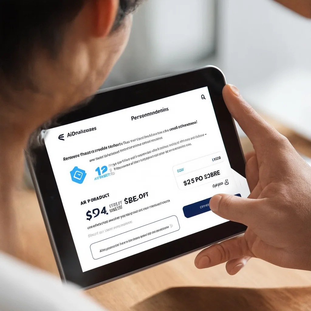 A photorealistic image of a consumer interacting with a personalized digital marketing message. The message appears on a - AI-Driven Personalization: Revolutionizing Marketing Strategies