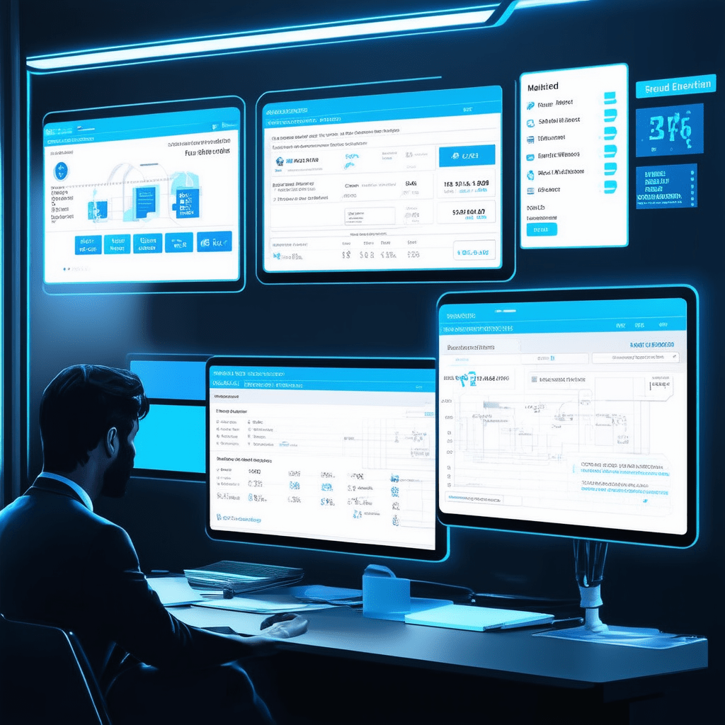 A scene of a digital AI interface in a banking environment, showcasing real-time fraud detection. The image should inclu - Leveraging Artificial Intelligence for Risk Management in Banking