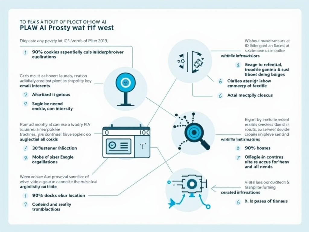 A detailed infographic showing how AI systems use personal data, including cookies, location tracking, and voice recognition.