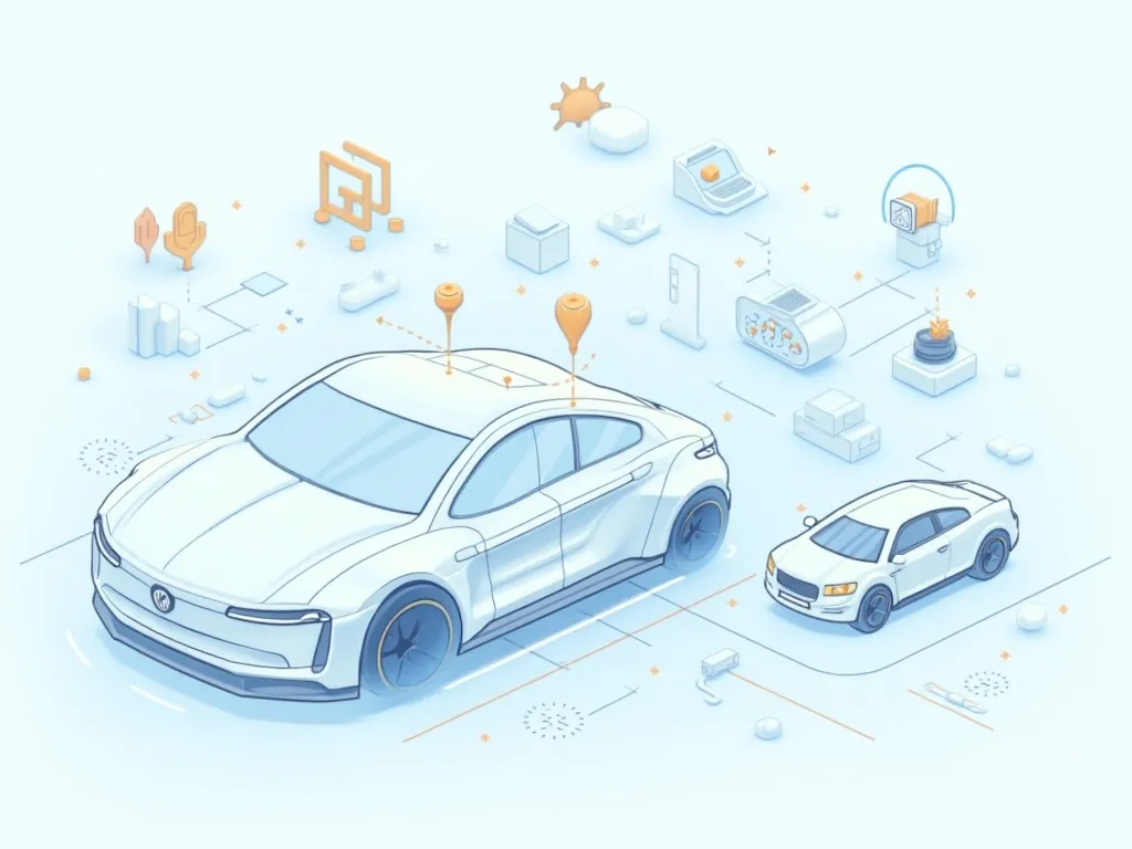 Illustrate how AI integrates with navigation, sensors, and other car technologies.