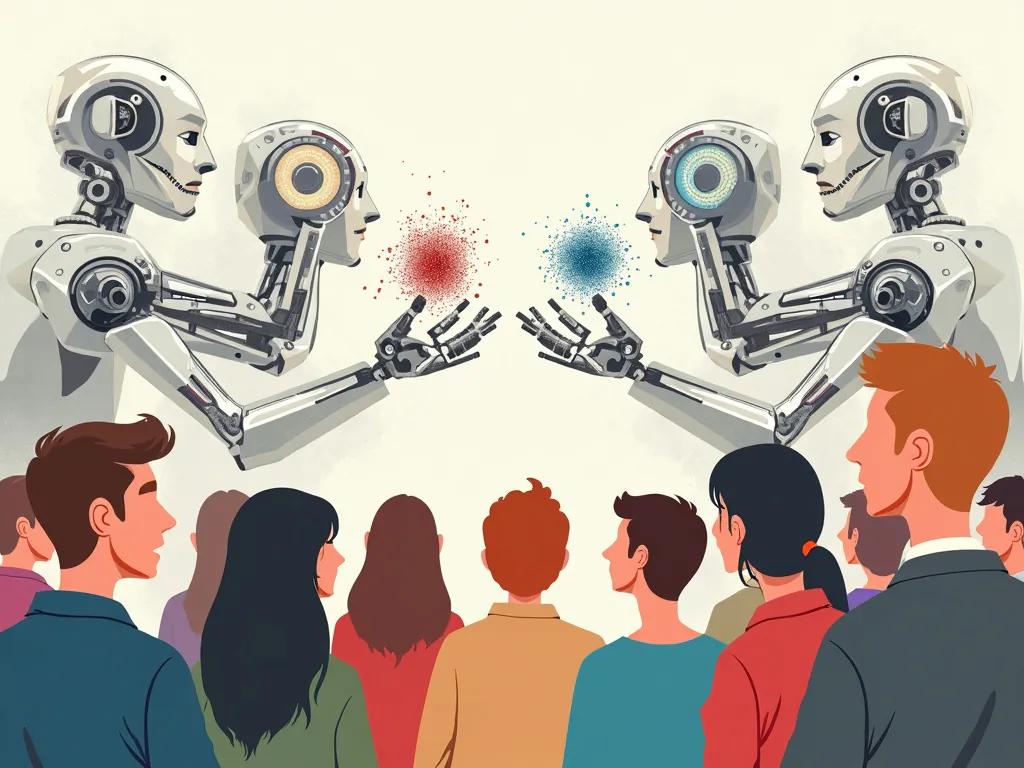 Diverse group discussing AI
