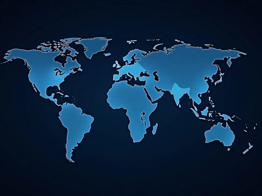Digital map highlighting international AI cooperation